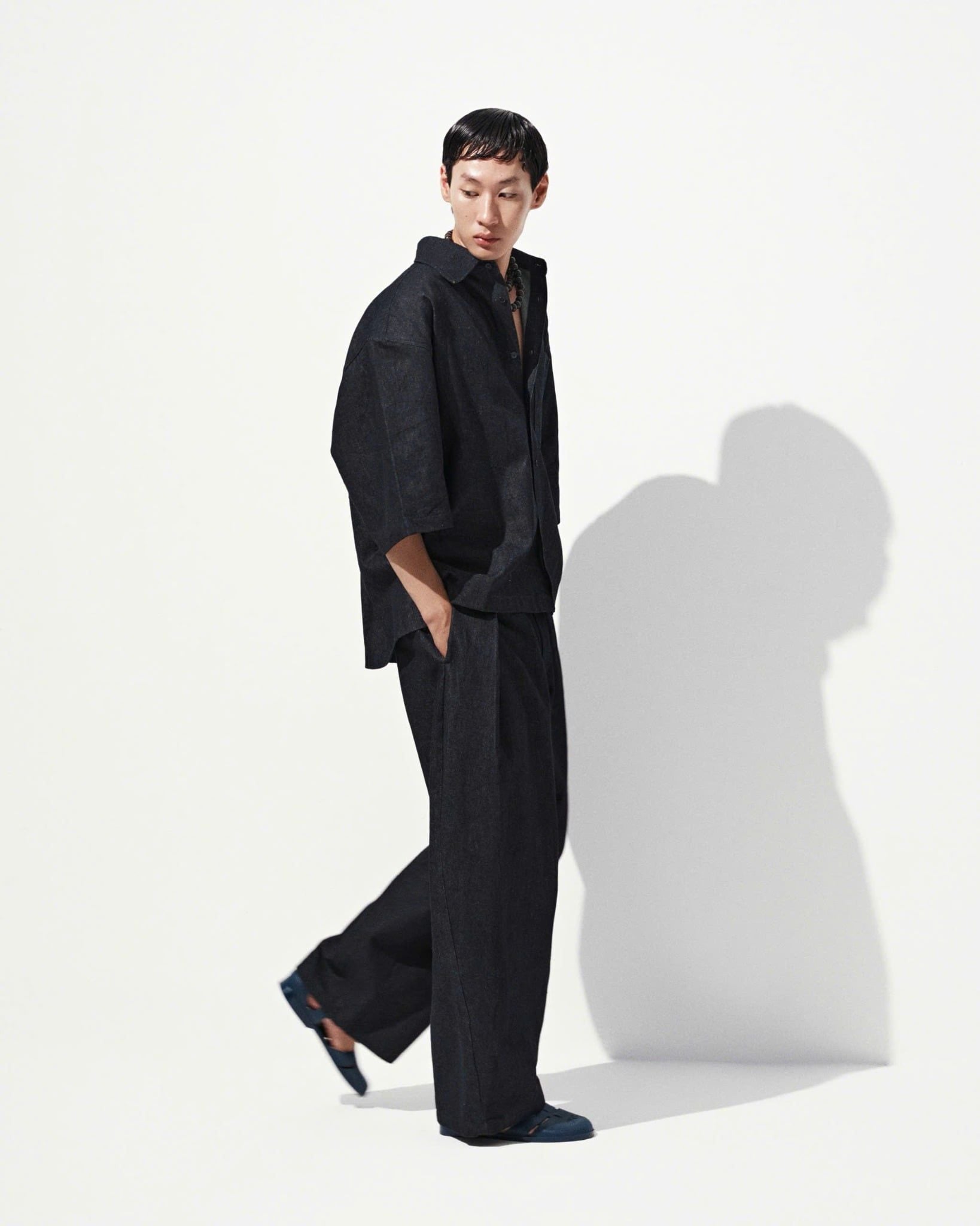  DENIM PLEATED PANTS 