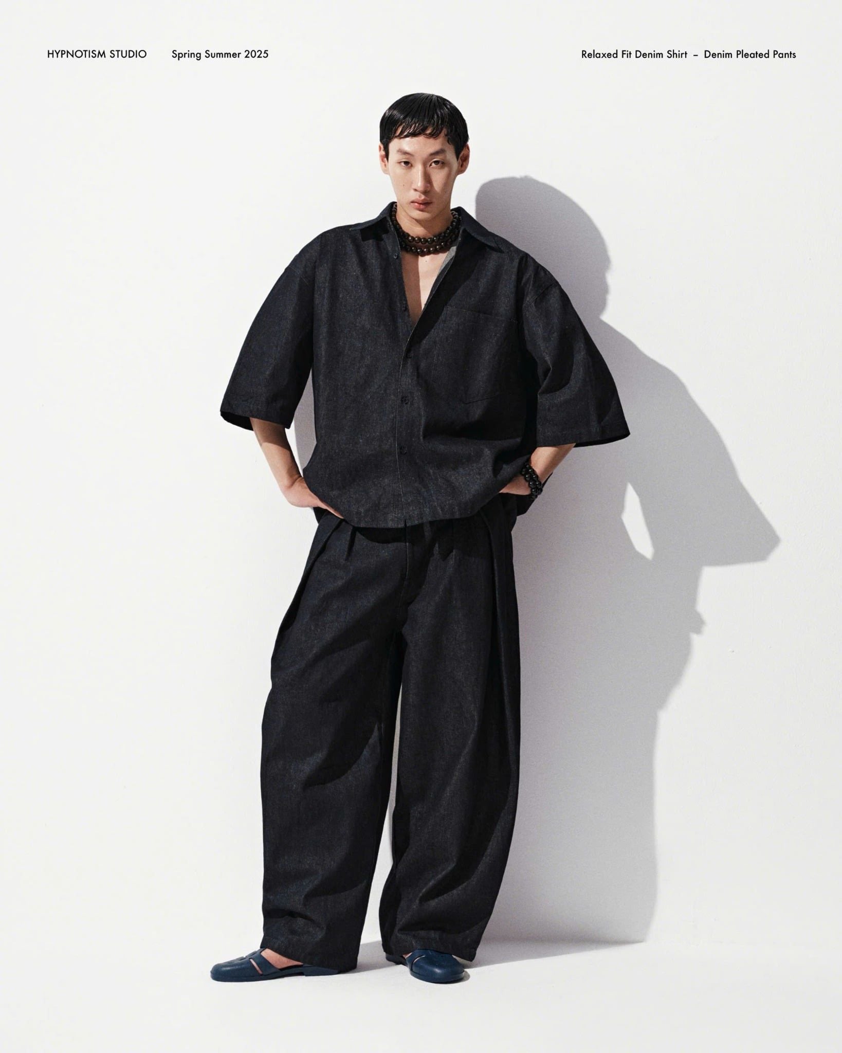  DENIM PLEATED PANTS 