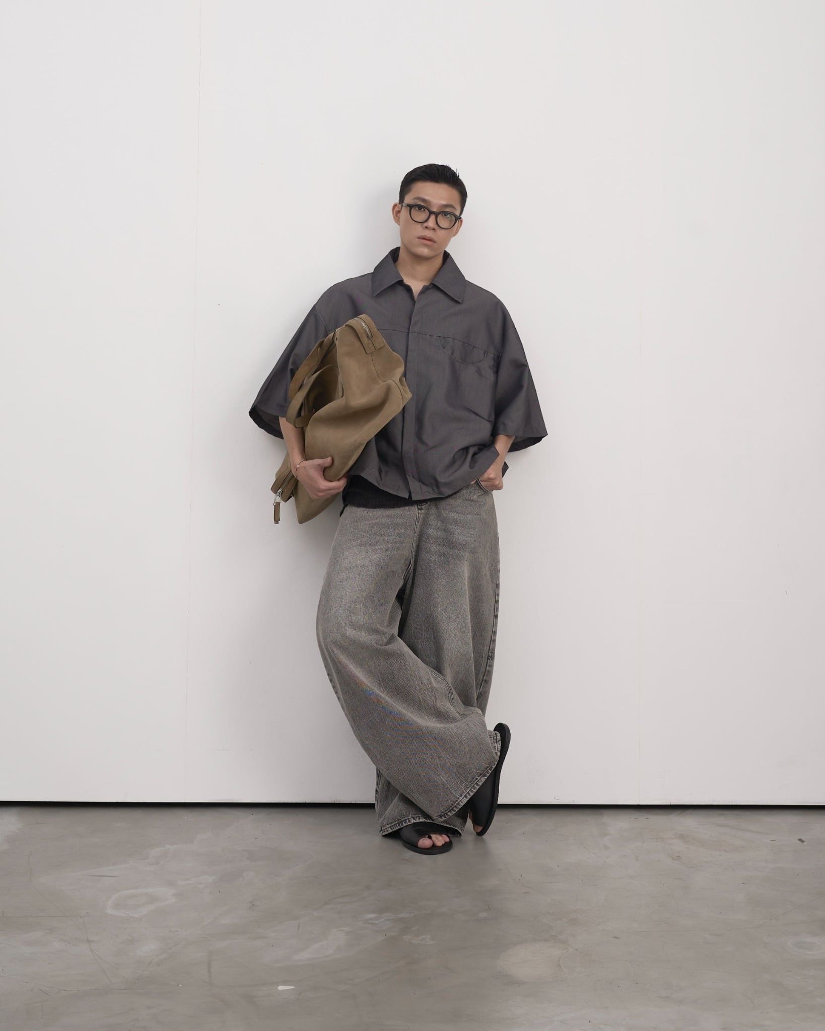  HALF CIRCLE DENIM SHIRT 