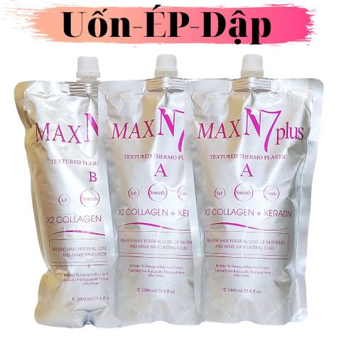 Thuốc Uốn Tóc Xoăn Nóng Max N7 Plus X2 Collagen Keratin 1000ml