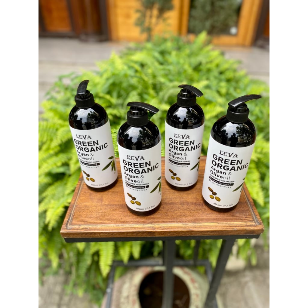 Dầu gội GREEN ORGANIC 800ml phục hồi tóc hư tổn khô sơ kiềm dầu sạch gàu