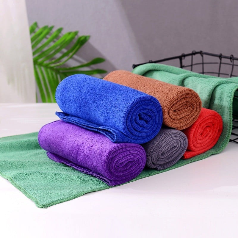 Combo 5 Khăn Gội Đầu Microfiber 35x75cm Siêu Mềm Mịn Thấm Hút Không Đổ Lông