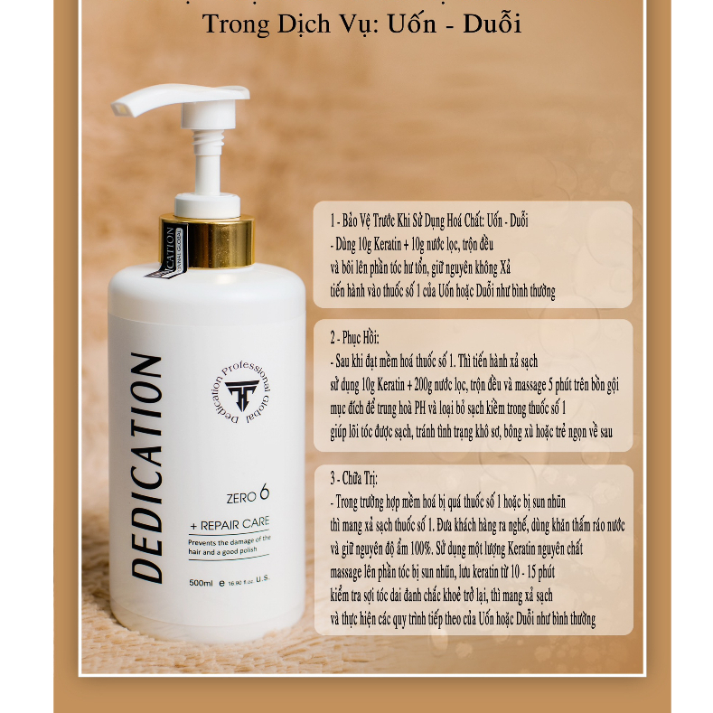 Bộ phục hồi tóc keratin DEDICATION 250 - 500ml  AZ008