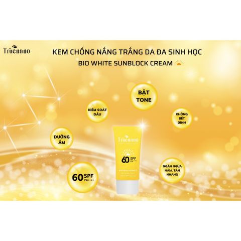 Kem Chống Nắng Trắng Da Đa Sinh Học Truenano SPF 60 PA++ 50ml