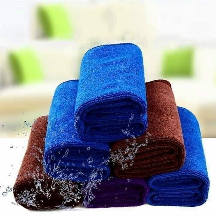Combo 5 Khăn Gội Đầu Microfiber 35x75cm Siêu Mềm Mịn Thấm Hút Không Đổ Lông