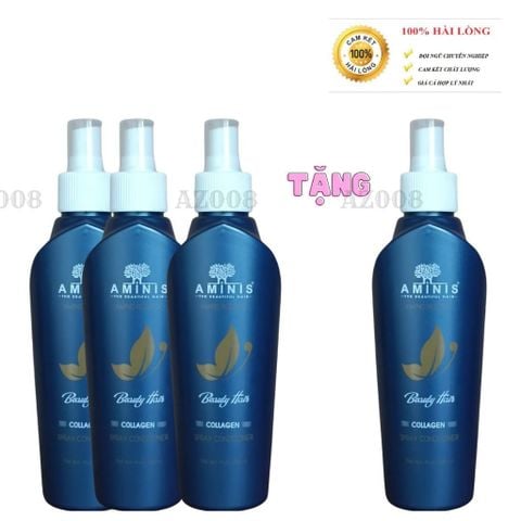 Xịt dưỡng tóc collagen Aminis công nghệ Italy 220ml phục hồi tóc khô xơ