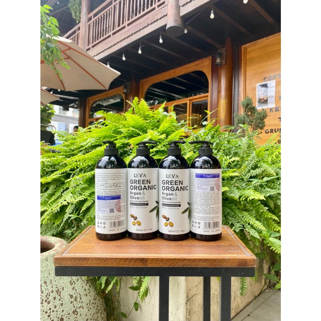 Dầu gội GREEN ORGANIC 800ml phục hồi tóc hư tổn khô sơ kiềm dầu sạch gàu