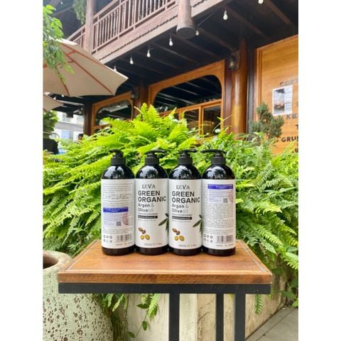 Dầu gội GREEN ORGANIC 800ml phục hồi tóc hư tổn khô sơ kiềm dầu sạch gàu