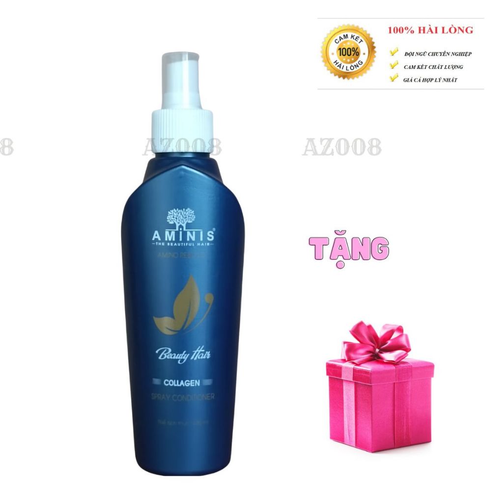 Xịt dưỡng tóc collagen Aminis công nghệ Italy 220ml phục hồi tóc khô xơ