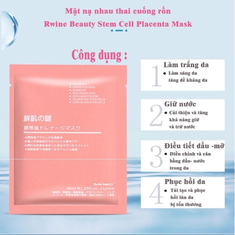 Mặt Nạ Nhau Thai Cừu Tế Bào Gốc - Combo 3 Gói Cấp Ẩm Dưỡng Da AZ008
