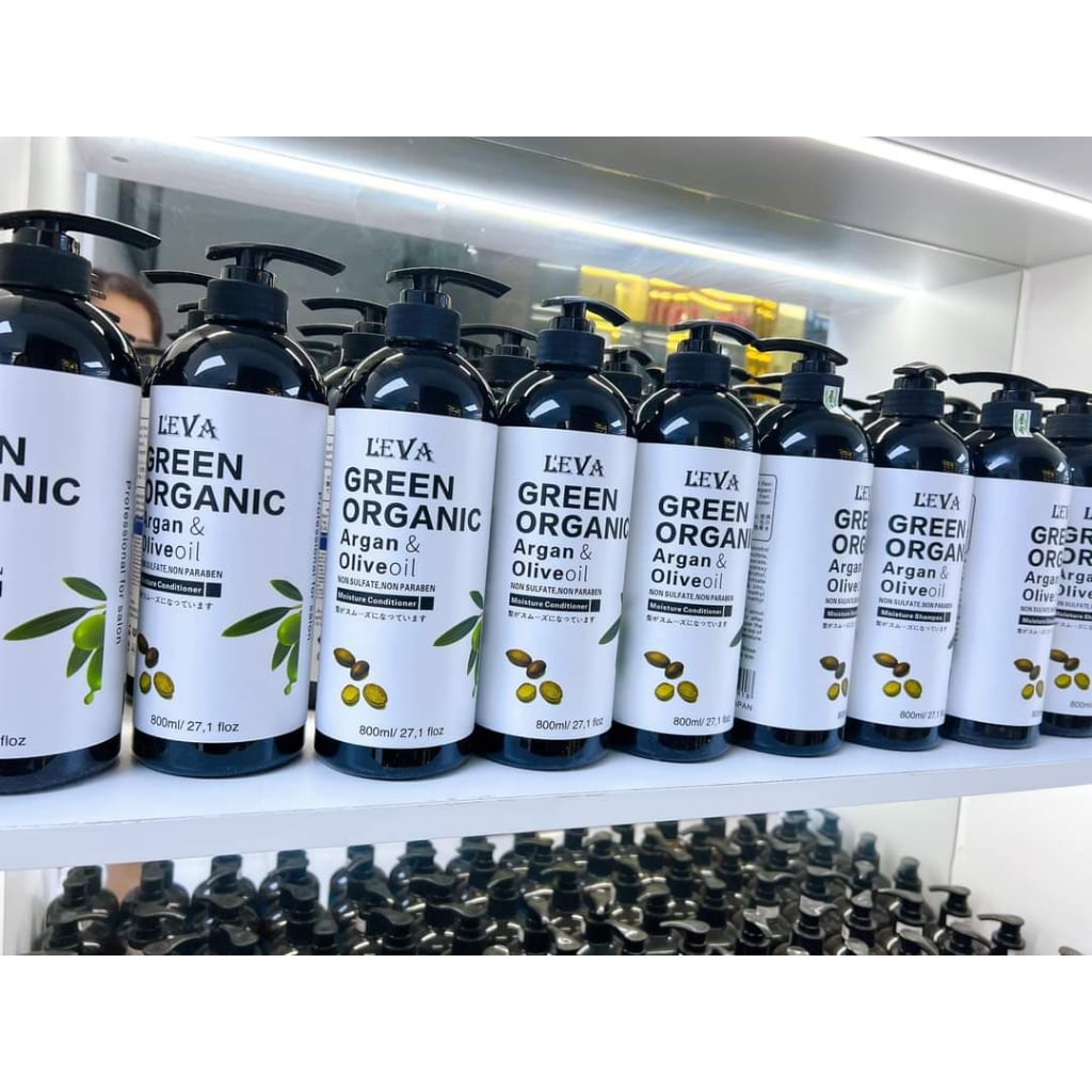 Dầu gội GREEN ORGANIC 800ml phục hồi tóc hư tổn khô sơ kiềm dầu sạch gàu
