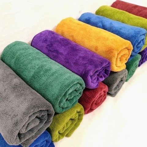 Combo 5 Khăn Gội Đầu Microfiber 35x75cm Siêu Mềm Mịn Thấm Hút Không Đổ Lông