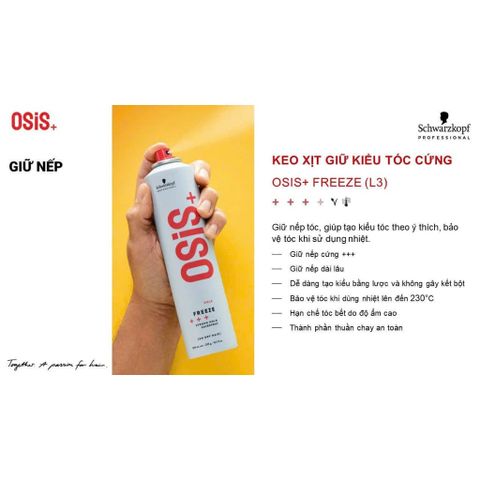 Keo Xịt Giữ Nếp Osis 3+ FREEZE 300ml - Hàng Nhập Đức Chính Hãng