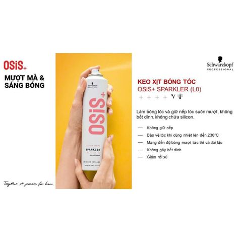 keo xịt bóng tóc giữ nếp làm phồng tạo kiểu tóc osis SPARKLER chuẩn salon 300ML AZ008