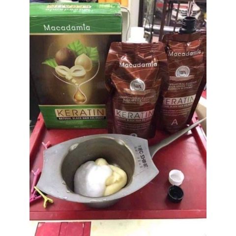 Nhuộm đen Keratin Macadamia - Phủ tóc bạc 99% tự nhiên SALON AZ008
