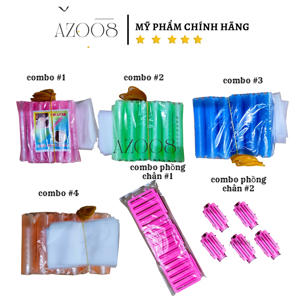 Combo 12 Xương Trục Uốn Xoăn Lạnh Size 1.8cm Xanh Dương - Salon Tóc