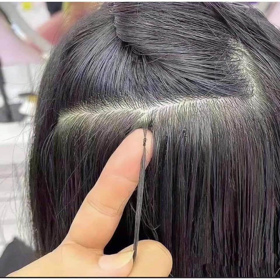 Tóc Nối Lông Vũ 100% Tự Nhiên - Tóc Đen & Tóc Tẩy Combo 10 Tép