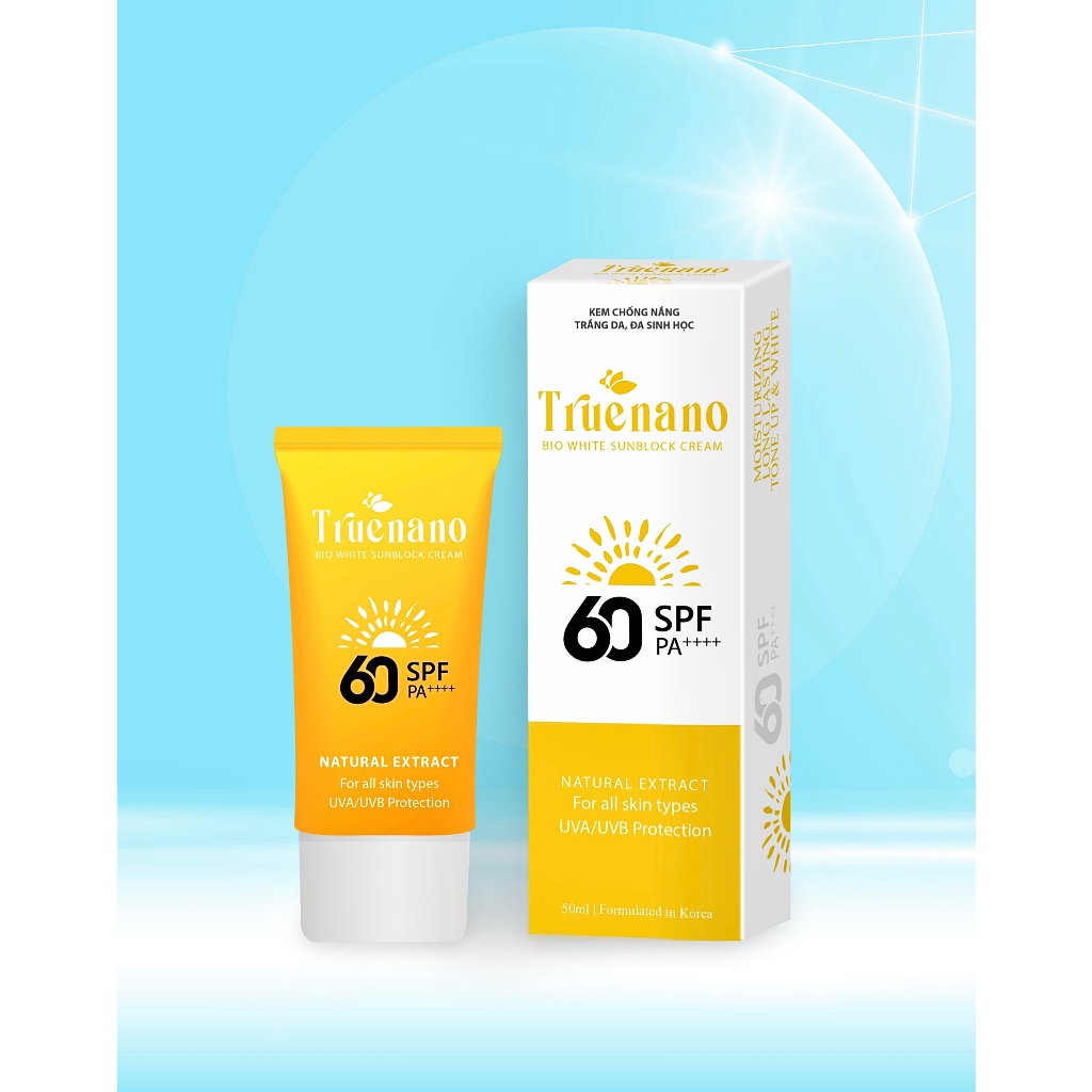 Kem Chống Nắng Trắng Da Đa Sinh Học Truenano SPF 60 PA++ 50ml