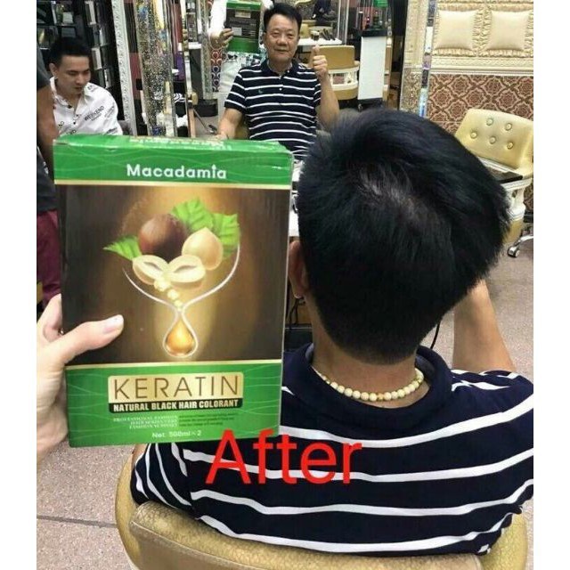 Nhuộm đen Keratin Macadamia - Phủ tóc bạc 99% tự nhiên SALON AZ008
