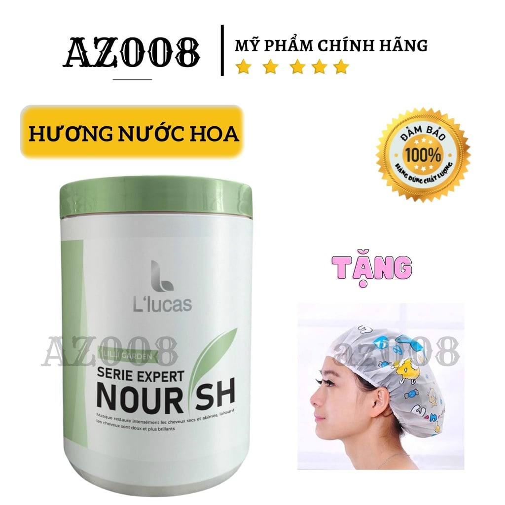 Ủ Tóc Collagen LUCAS 1000ml - Siêu Mềm Mượt Hương Nước Hoa + Tặng Nón