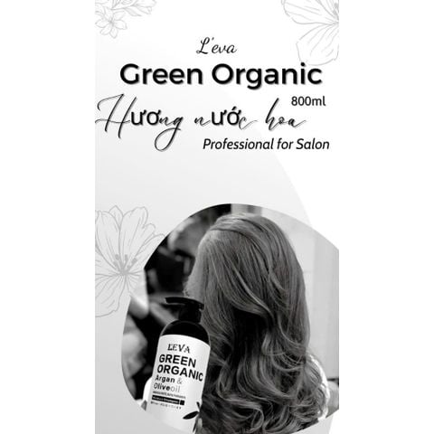 Dầu gội GREEN ORGANIC 800ml phục hồi tóc hư tổn khô sơ kiềm dầu sạch gàu