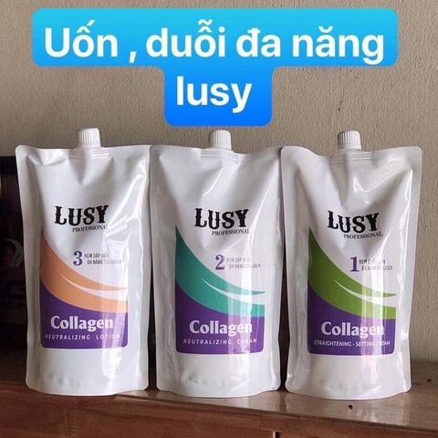 Kem Uốn Ép Tóc Lusy Siêu Bóng Siêu Xoăn 1000ml x3 - Bộ Chăm Sóc Tóc Toàn Diện