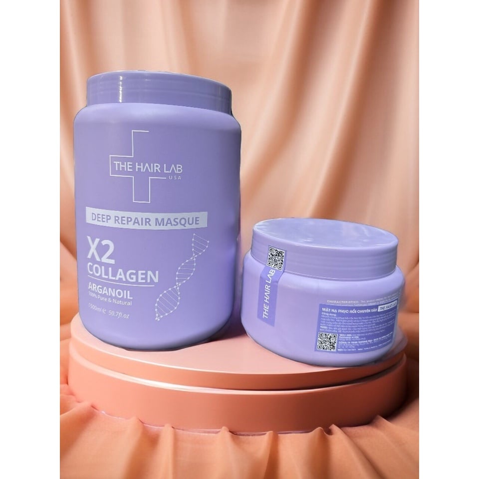 Dầu hấp tóc Collagen THE HAIR LAB DEEP REPAIR MASQUE 500ml - Phục hồi tóc hư tổn