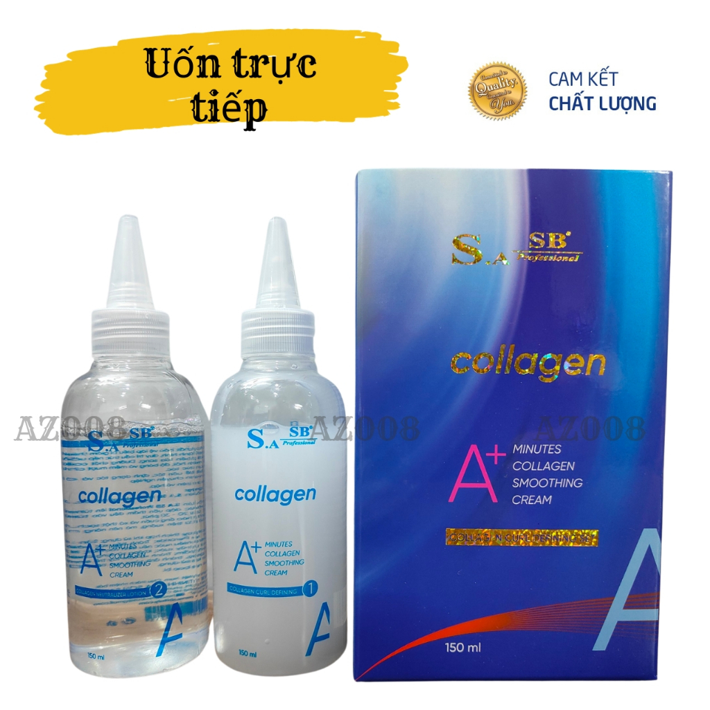 Thuốc Uốn Lạnh SA.SB Collagen 150ml x2 - Uốn Tóc Tại Nhà Không Mùi Hôi