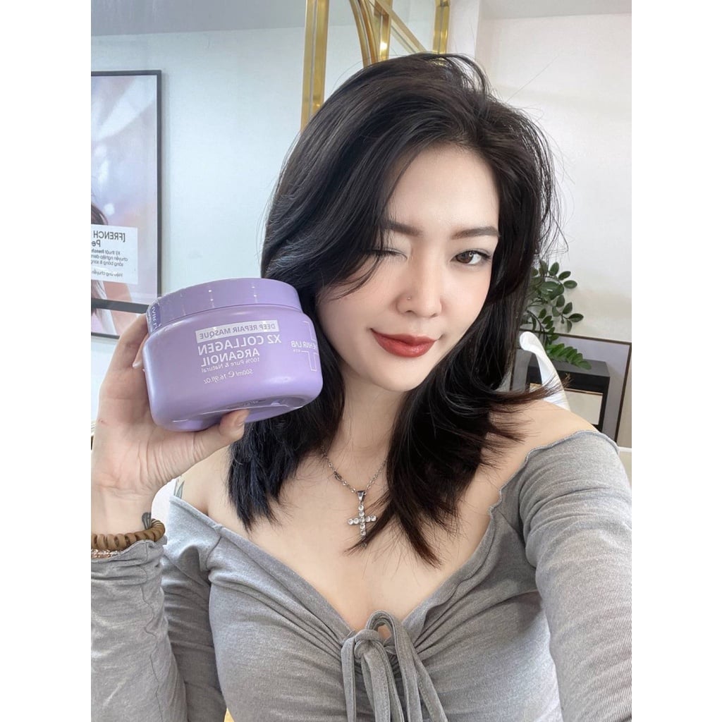 Dầu hấp tóc Collagen THE HAIR LAB DEEP REPAIR MASQUE 500ml - Phục hồi tóc hư tổn