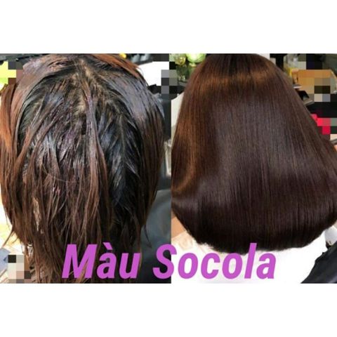 Thuốc Nhuộm Tóc Nâu Socola Ánh Tím Tự Cân Bằng + Tặng Bao Tay