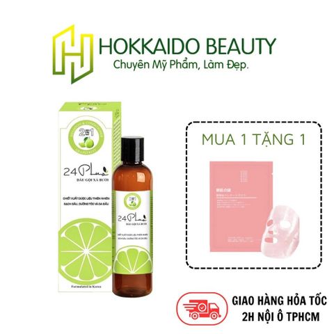 Dầu Gội Tinh Dầu Bưởi 24Plus 500ml - Ngăn Ngừa Rụng Tóc, Tặng Nón Ủ