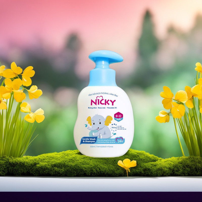 Tắm gội trẻ em Nicky lành tính mềm mượt 300ml az008