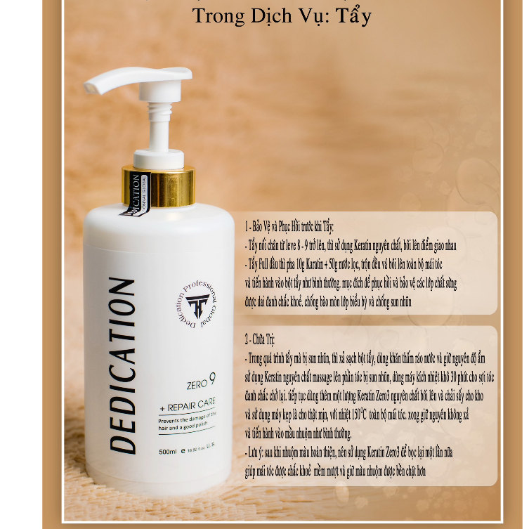 Bộ phục hồi tóc keratin DEDICATION 250 - 500ml  AZ008