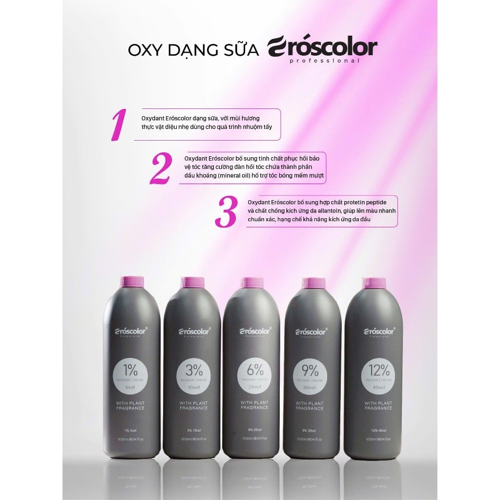 Oxy Chống Sót Siêu Dưỡng Eroscolor 2025 - 1000ml Nội Địa Trung