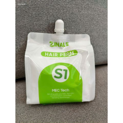 Thuốc duỗi tóc Zinale Perm  hữu cơ organic ép uốn tóc tại salon phục hồi tóc hư tổn nặng  túi 1000mlx3 az008