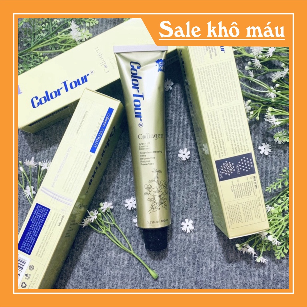 Thuốc nhuộm tóc Color Tour Collagen Aurane 100ml Combo 10 tuýp Màu Tự Nhiên