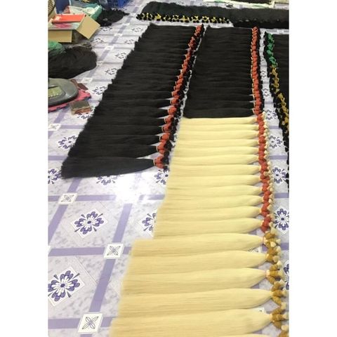 Tóc Nối Thật 100% Đủ Độ Dài 50-70cm, Tóc Tẩy Sẵn Hàng Chuẩn Đẹp
