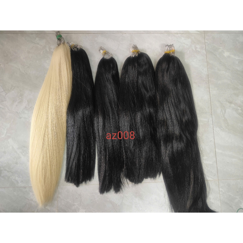 Tóc Nối Lông Vũ 9D A+ Đen Tẩy 100% Tóc Thật Xử Lý AZ008