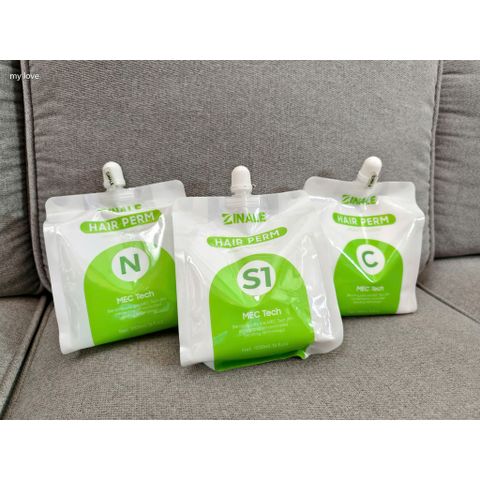 Thuốc duỗi tóc Zinale Perm  hữu cơ organic ép uốn tóc tại salon phục hồi tóc hư tổn nặng  túi 1000mlx3 az008