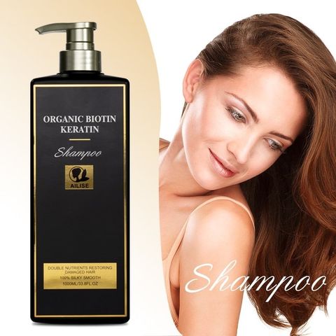 Dầu gội đầu Ailise keratin organic Biotin 1000ml x2 - Phục hồi tóc hư tổn