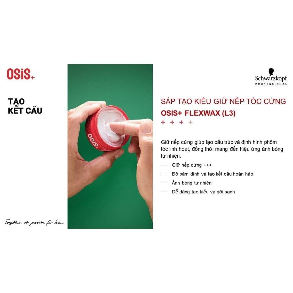 Sáp Tạo Kiểu giữ nếp tóc cứng Osis+ Flexwax 85ml az008 (Hàng Nhập Đức)