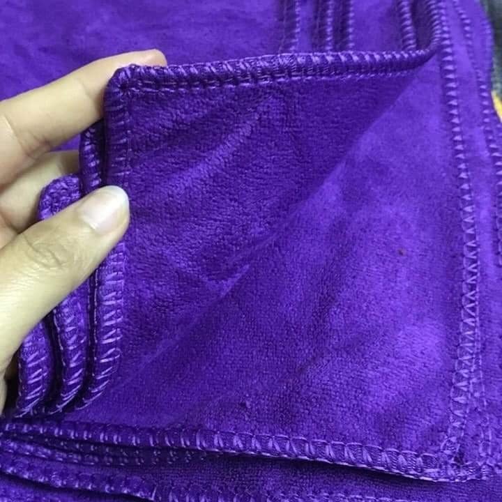 Combo 5 Khăn Gội Đầu Microfiber 35x75cm Siêu Mềm Mịn Thấm Hút Không Đổ Lông