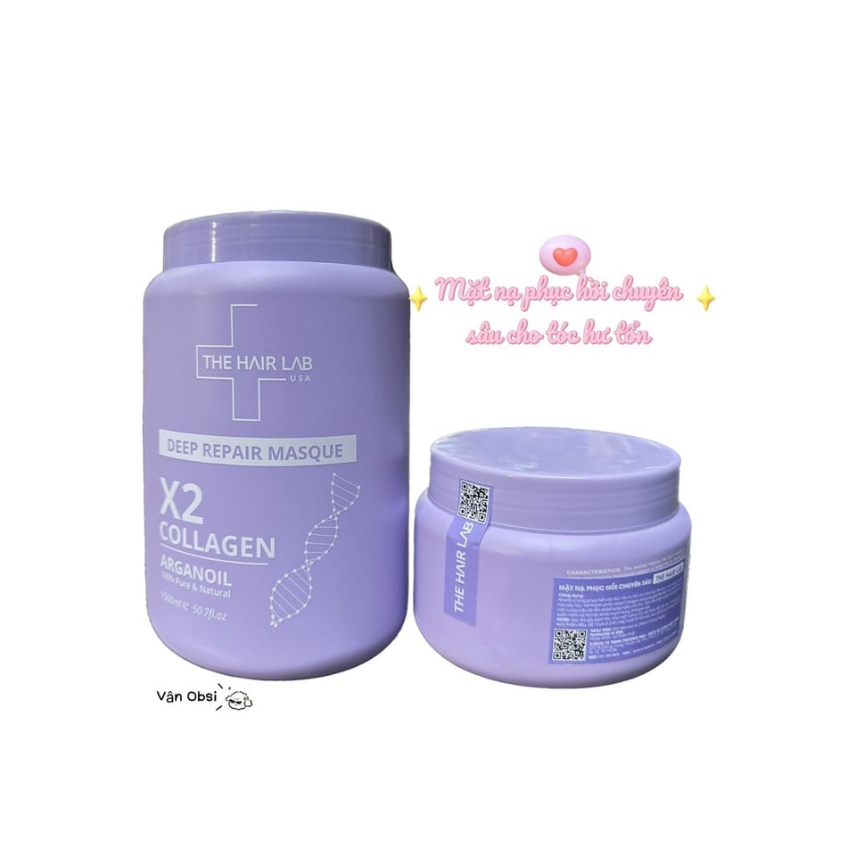 Dầu hấp tóc Collagen THE HAIR LAB DEEP REPAIR MASQUE 500ml - Phục hồi tóc hư tổn
