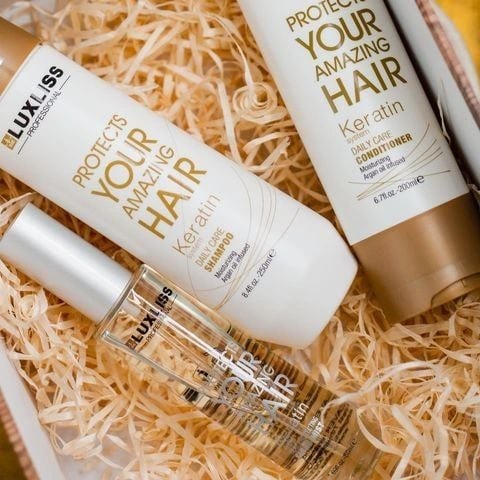 Xịt dưỡng keratin Luxliss 180ml - Phục hồi tóc hư tổn, bảo vệ nhiệt