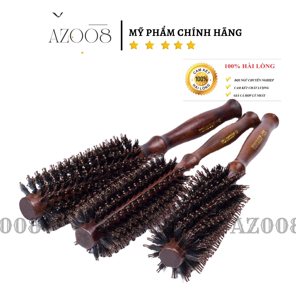 Lược tròn sấy tạo kiểu tóc uốn chuyên nghiệp dùng cho salon AZ008 loại dày