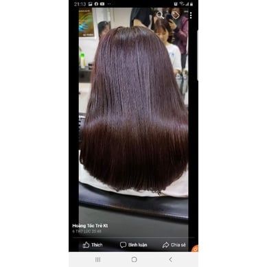 Thuốc Nhuộm Tóc Nâu Socola Ánh Tím Tự Cân Bằng + Tặng Bao Tay