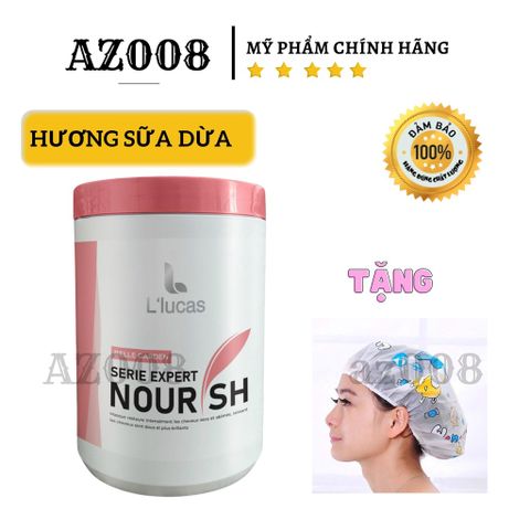 Ủ Tóc Collagen LUCAS 1000ml - Siêu Mềm Mượt Hương Nước Hoa + Tặng Nón