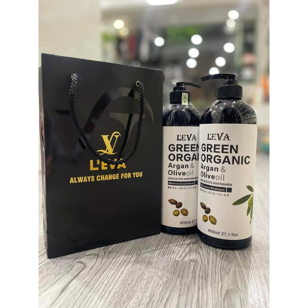 Dầu gội GREEN ORGANIC 800ml phục hồi tóc hư tổn khô sơ kiềm dầu sạch gàu