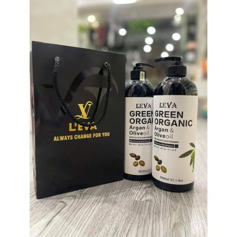 Dầu gội GREEN ORGANIC 800ml phục hồi tóc hư tổn khô sơ kiềm dầu sạch gàu