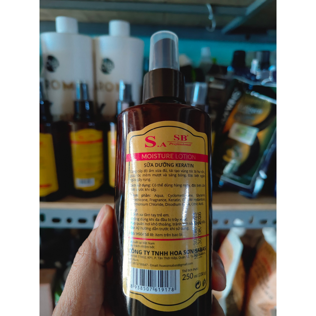 Xịt Dưỡng Tóc Keratin SA.SB Hương Nước Hoa 250ml - Mềm Mượt, Phục Hồi Tóc Khô Xơ